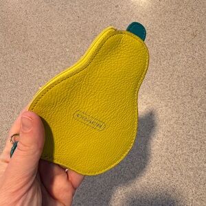 Coach Vibrant Yellow Pear Coin Pouch